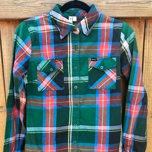 RVCA plaid flannel button down shirt
